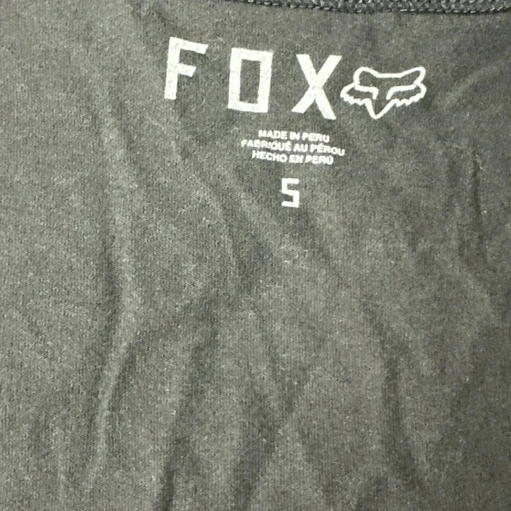 Fox Racing Women Top Black T-Shirt Logo Graphic Short Sleeve V Neck - Picture 4 of 16